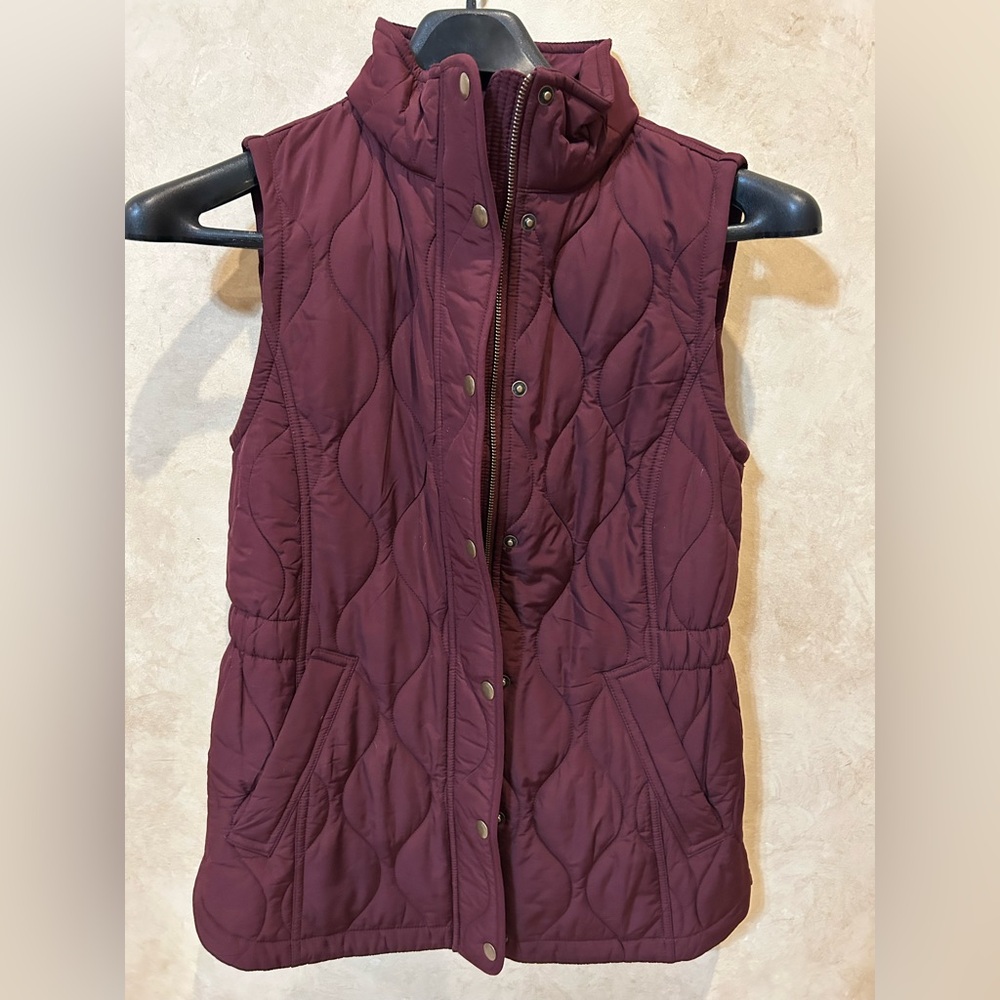 Talbots Maroon Quilted Vest